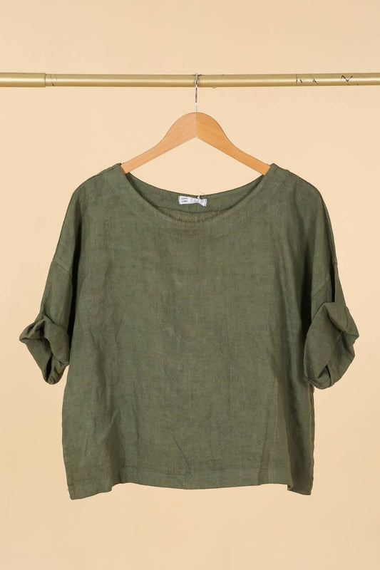 Faith Round Neck Linen Top