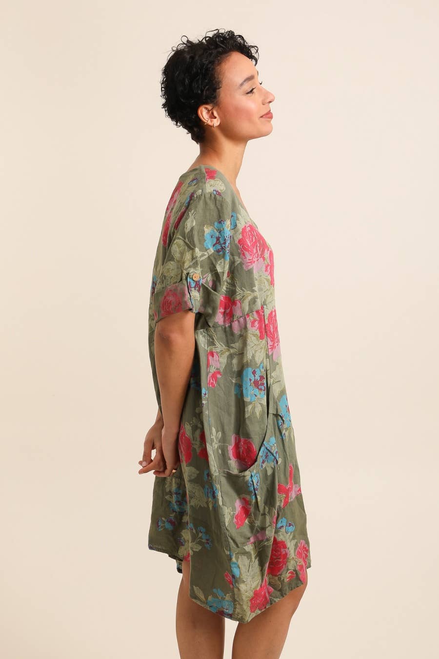 Kathleen Floral Linen Dress