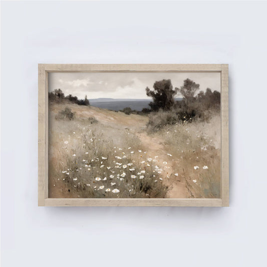 Watercolour Flower Field Framed Painting Print