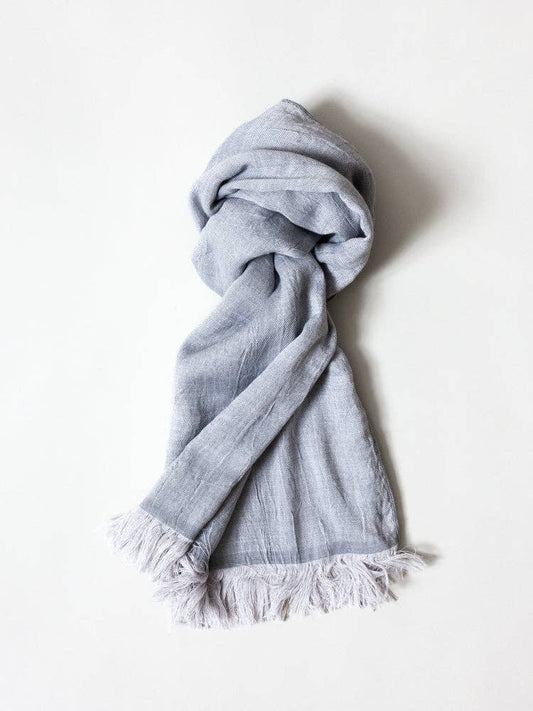 Haolu Cotton Wool Stole - Pewter