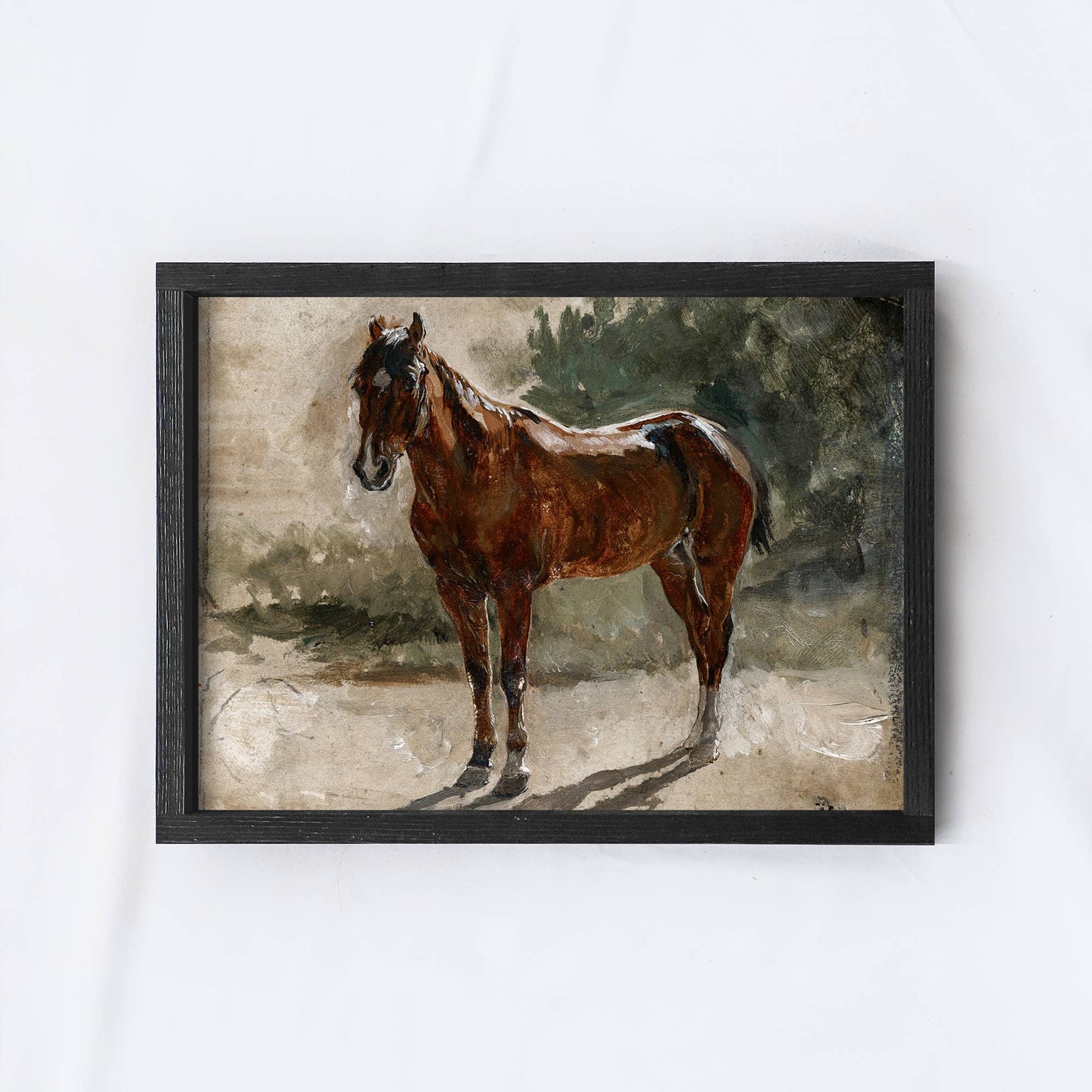 Vintage Horse Painting Framed Print