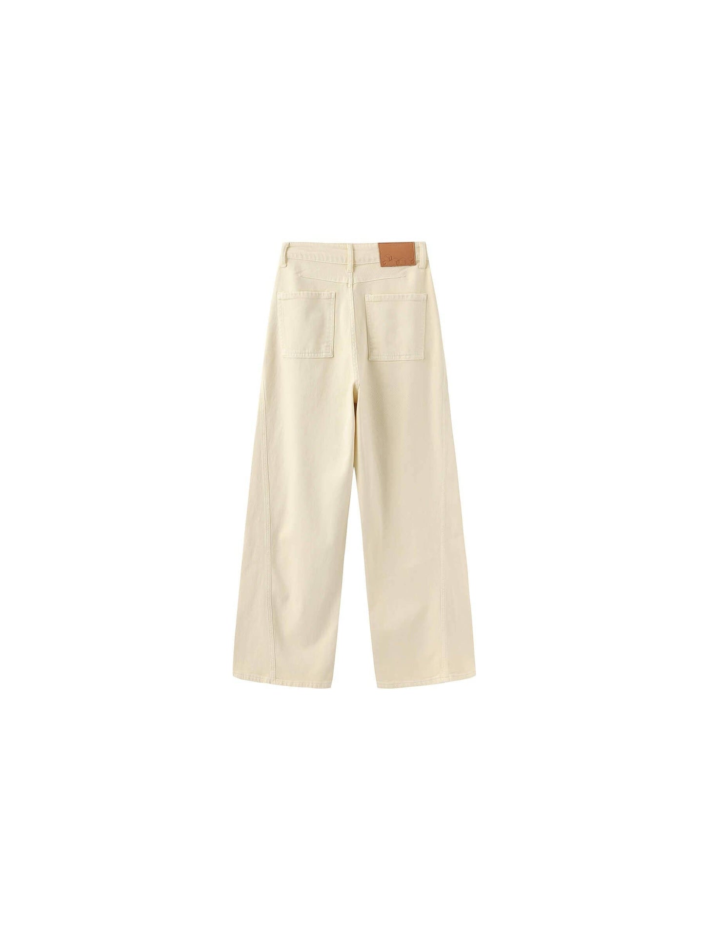 High-Waisted Wide-Leg Straight Jeans