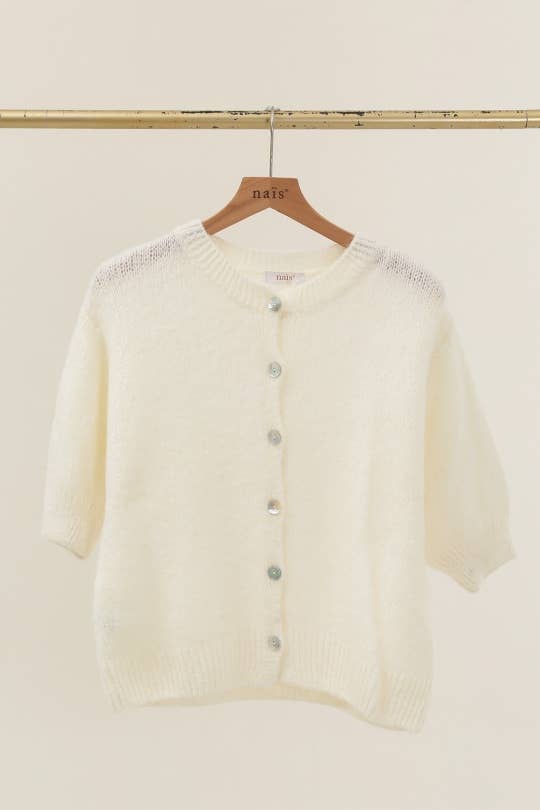 Eliza Mohair and Wool Short Sleeved Cardigan