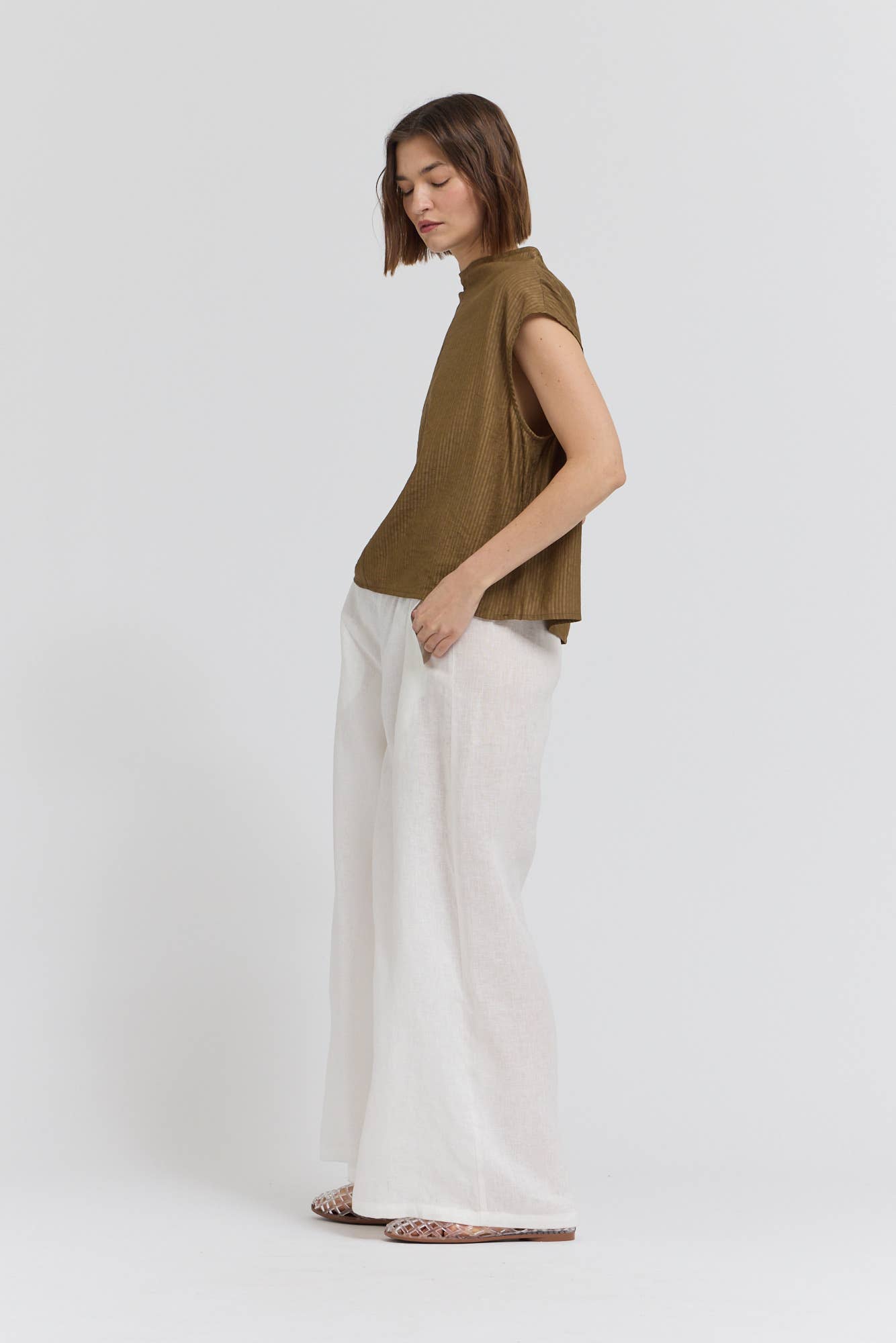 Saundra Mock Neck Loose Fit Top