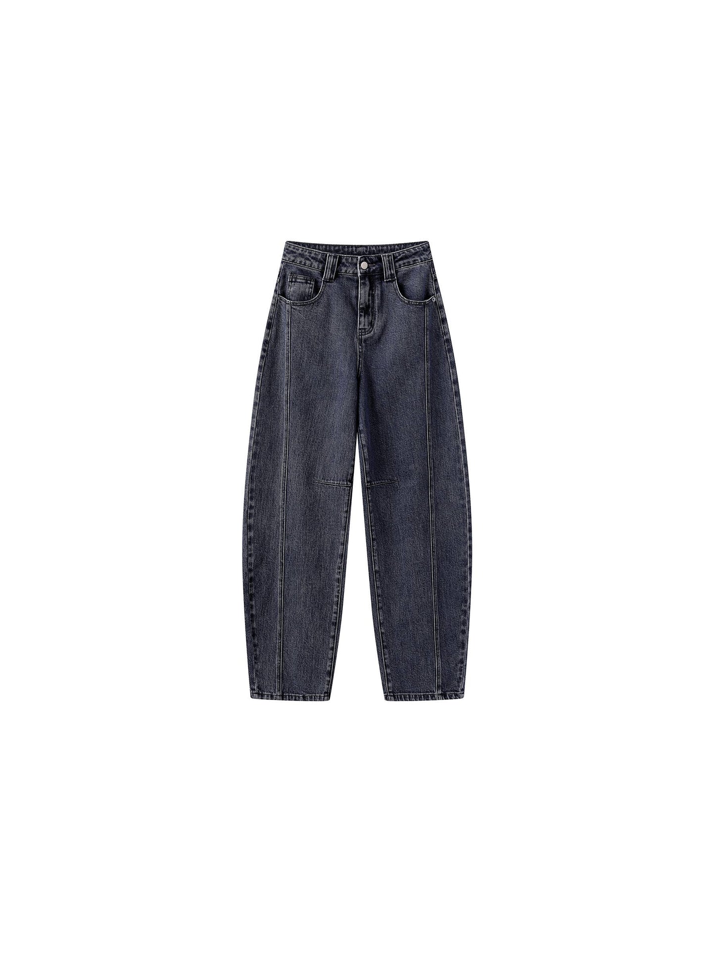 Panelled Loose-Fit Wide-Leg Tapered Jeans