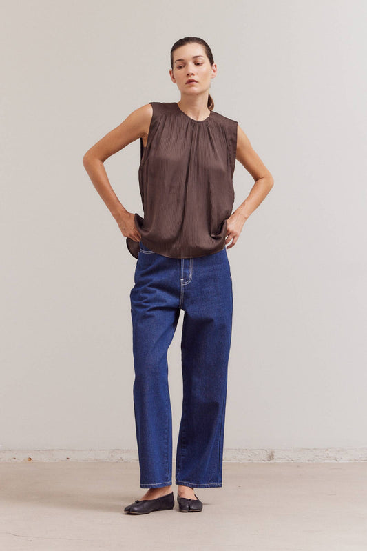 Sierra Pleated Sleeveless Top