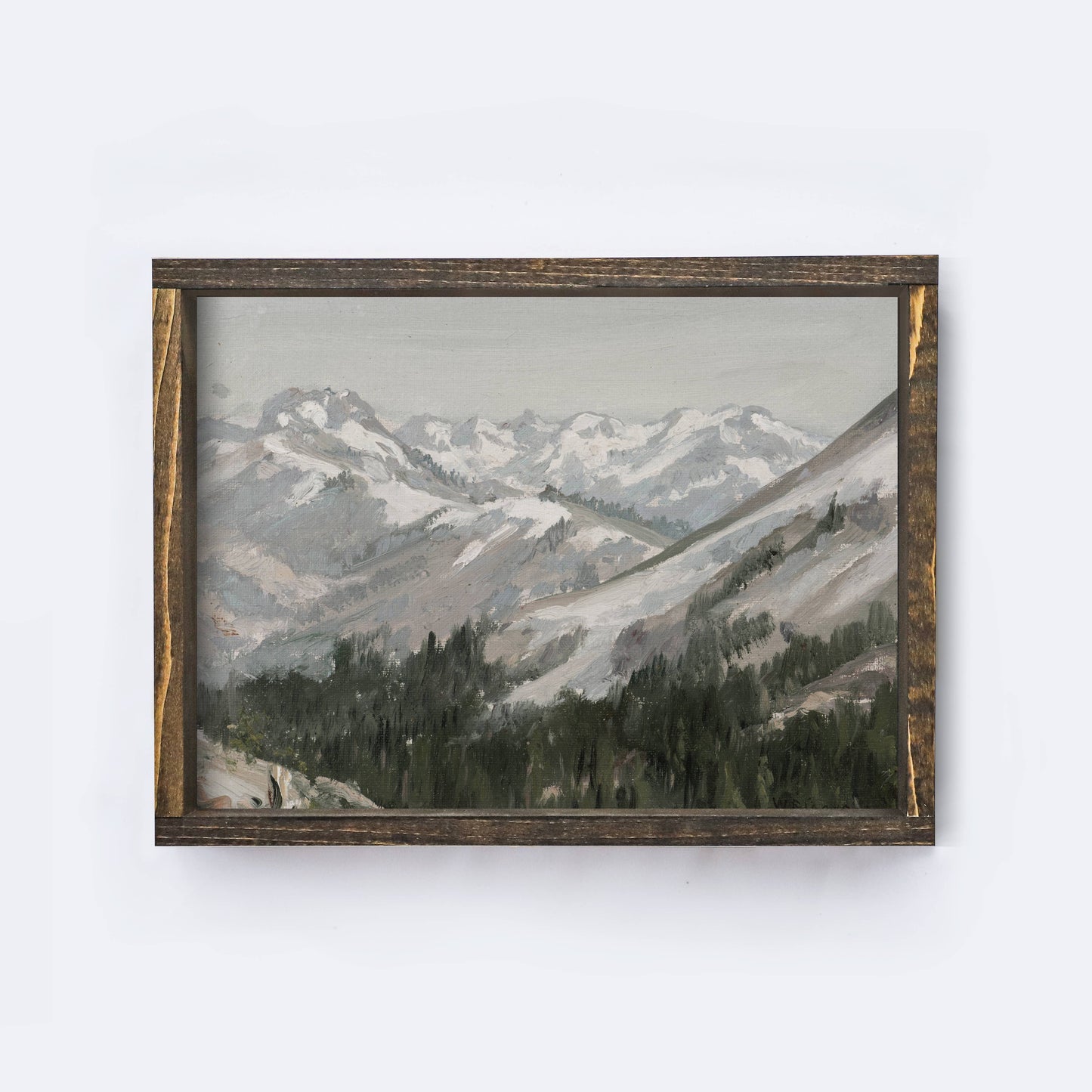 Mountain Painting Vintage Framed Print