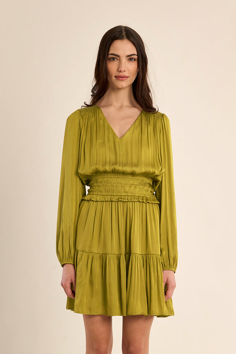 Roxy Pleated Satin Dress