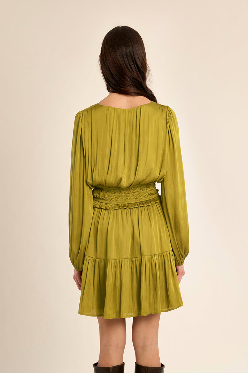 Roxy Pleated Satin Dress