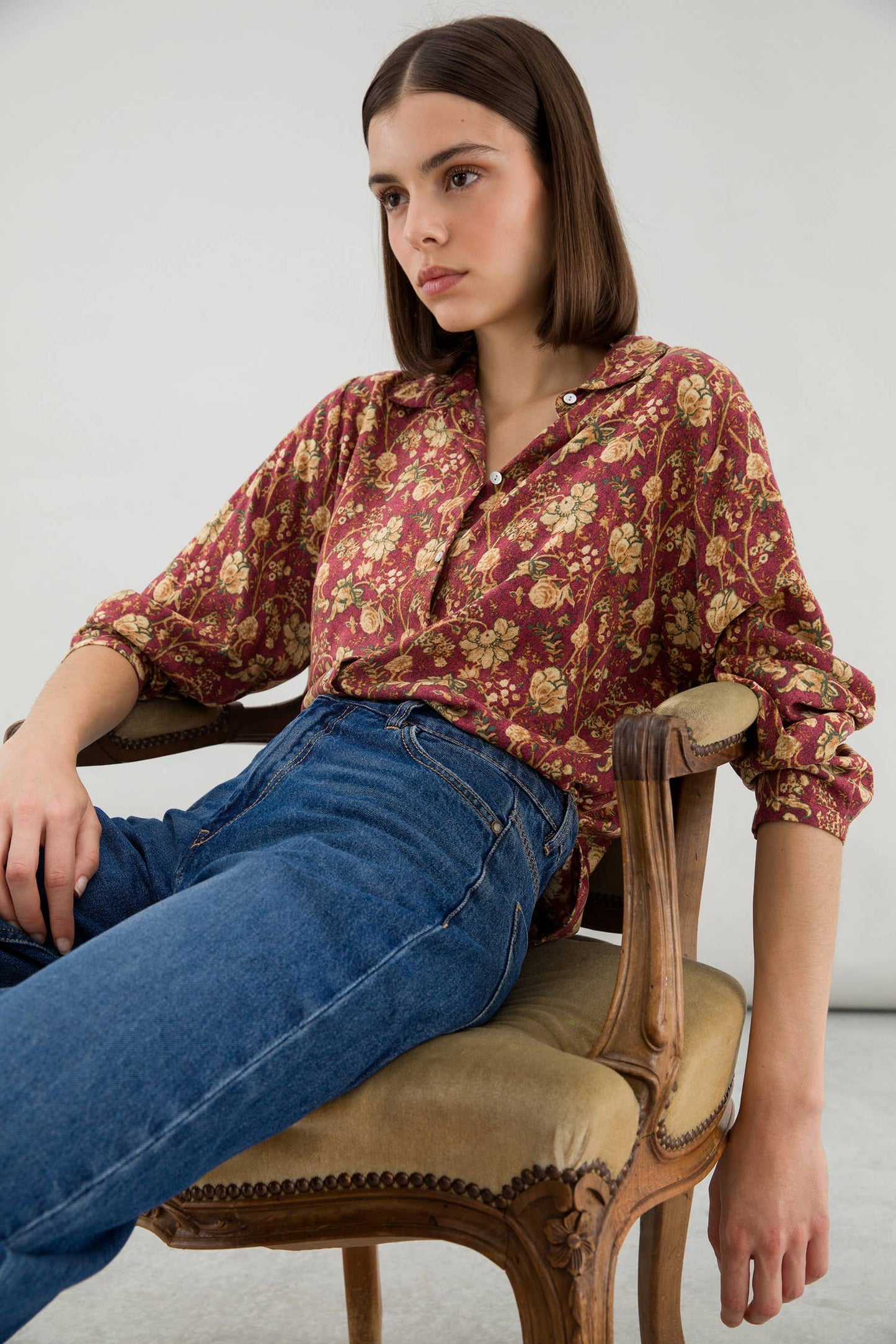 Paisley Floral Print Blouse