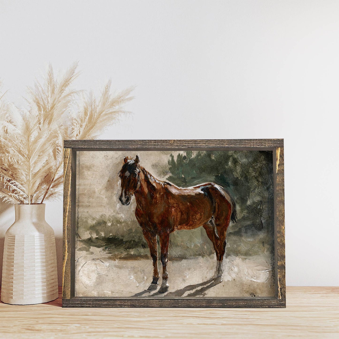 Vintage Horse Painting Framed Print