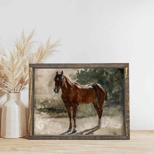 Vintage Horse Painting Framed Print
