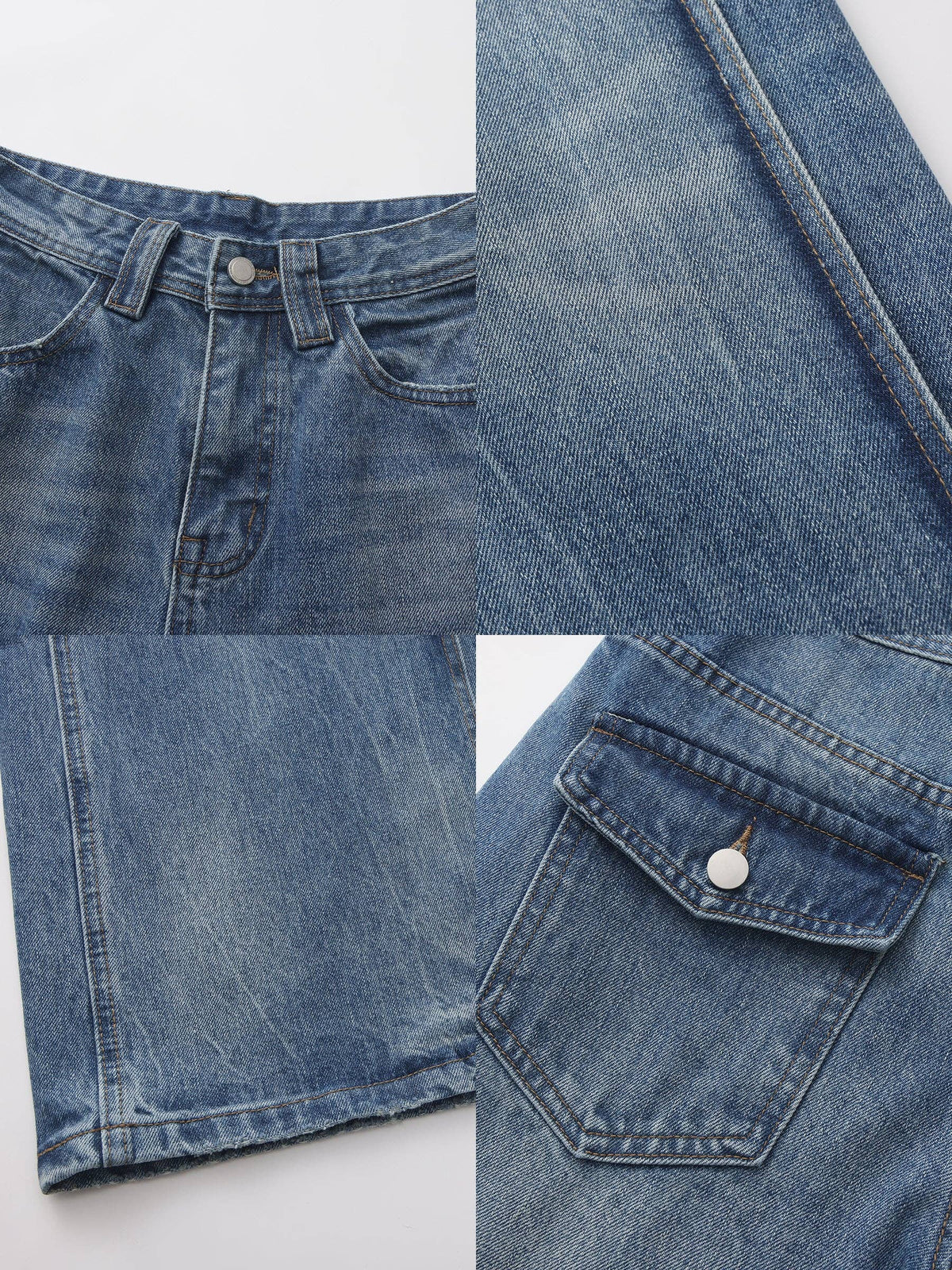 CUBIC Vintage Deconstructed Wide-Leg Jeans