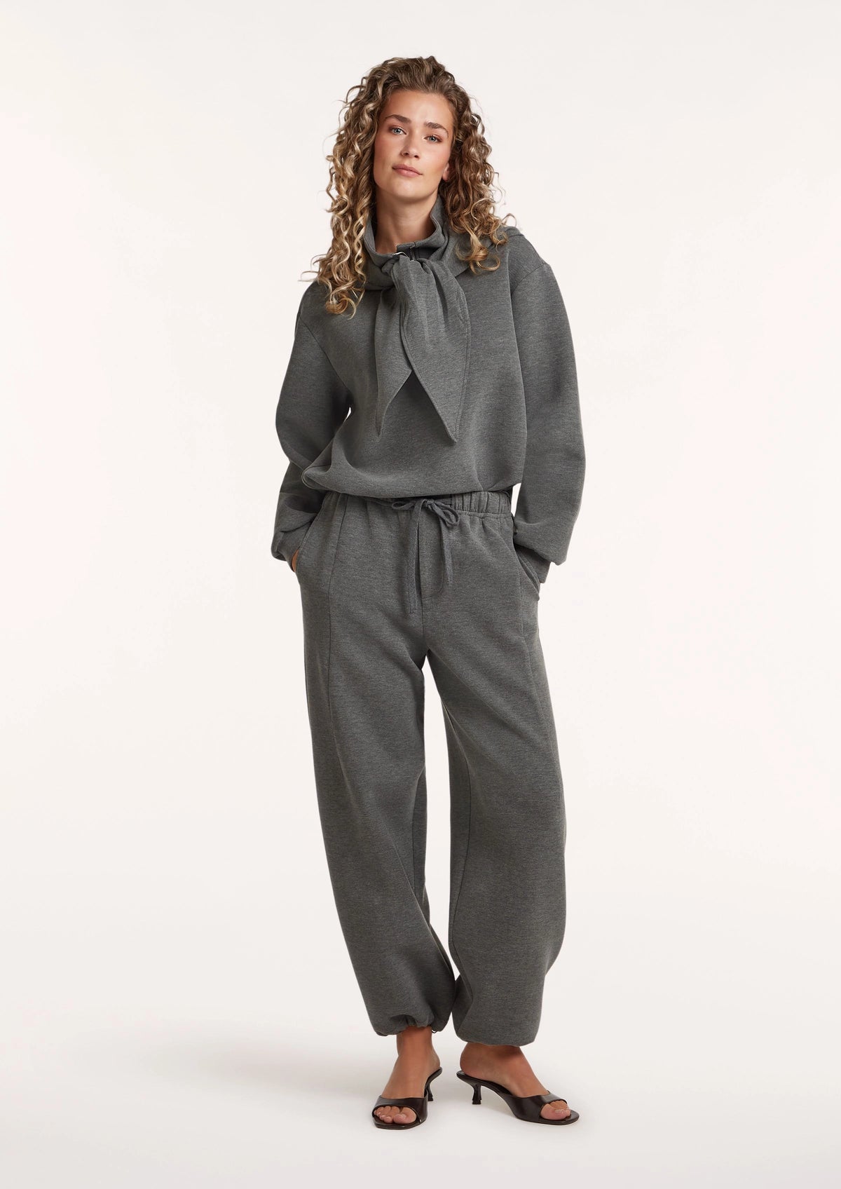 Hilde 1/4 Zip Sweater with Scarf