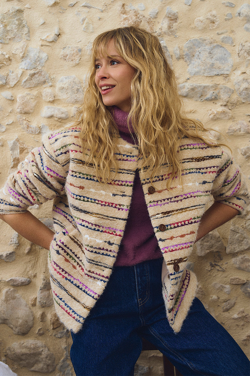 Josie Striped Buttondown Jacket