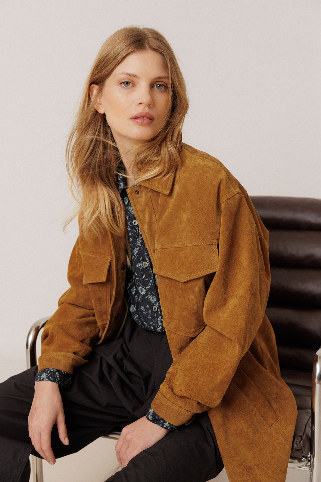 Sienna Leather Pocket Parka
