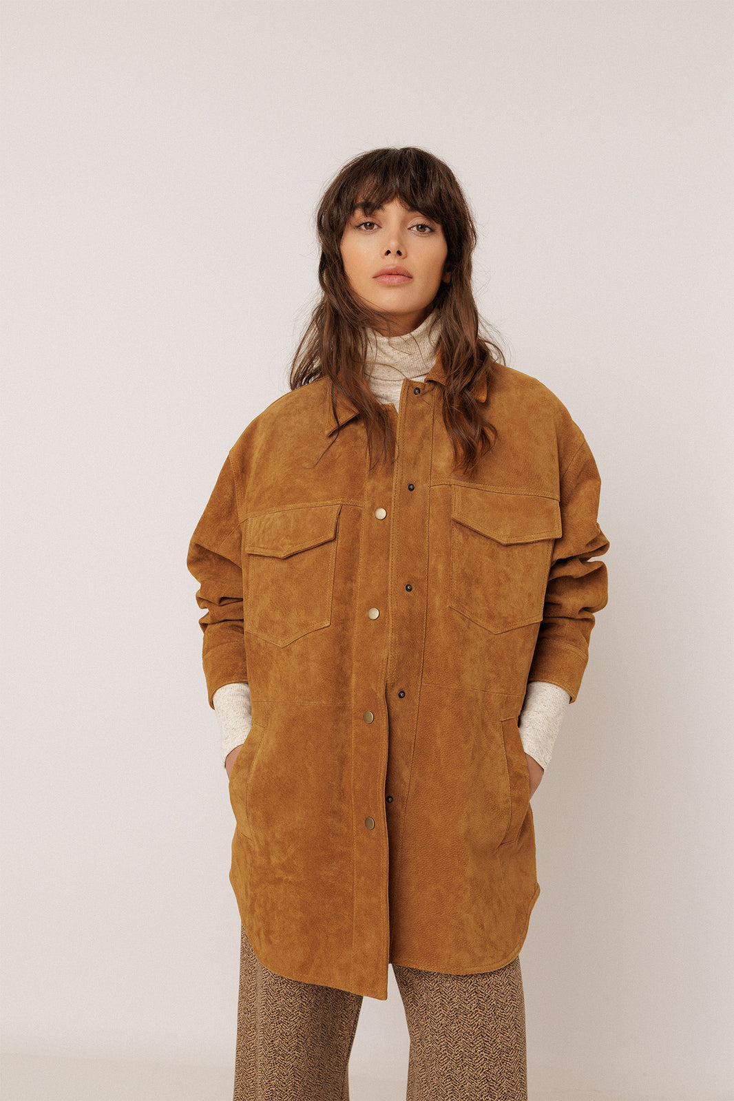 Sienna Leather Pocket Parka