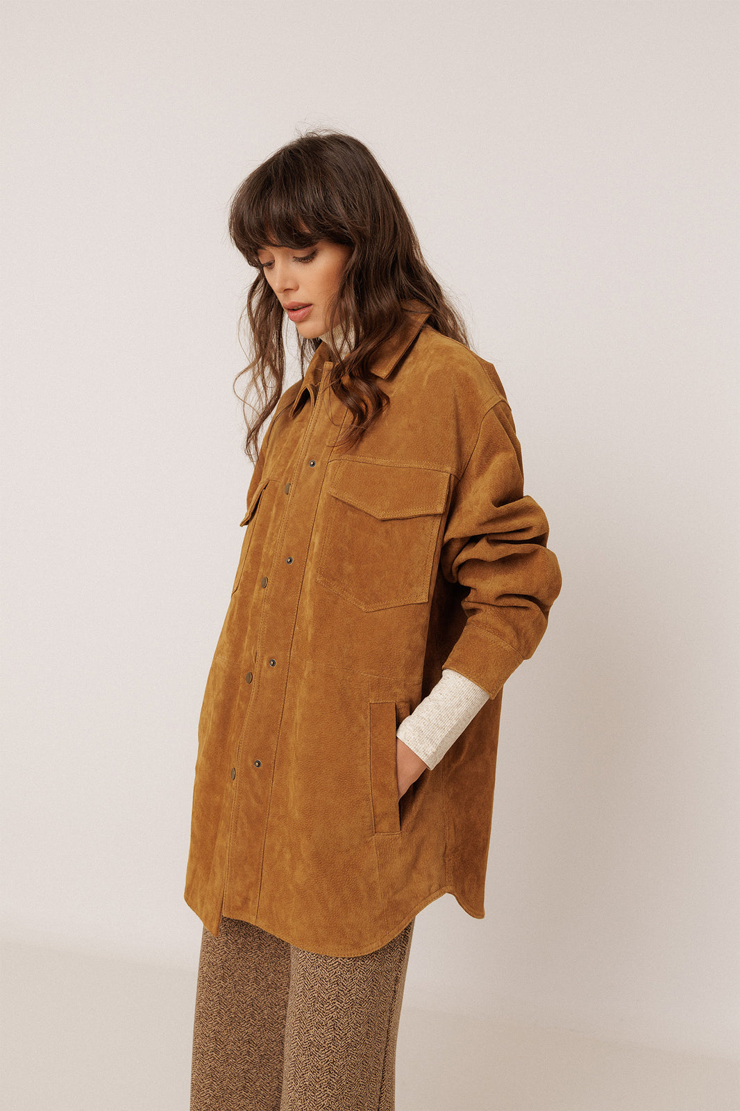 Sienna Leather Pocket Parka
