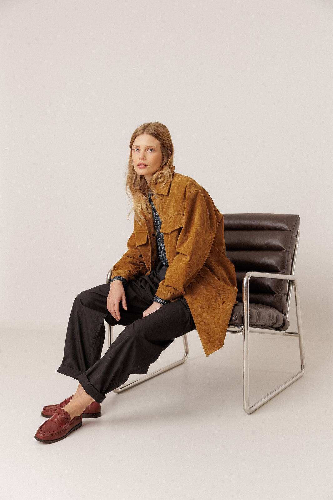 Sienna Leather Pocket Parka