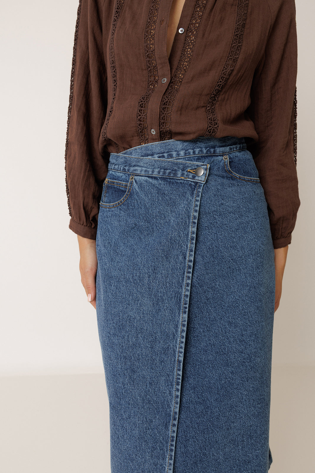 Beatrice Denim Wrap Skirt