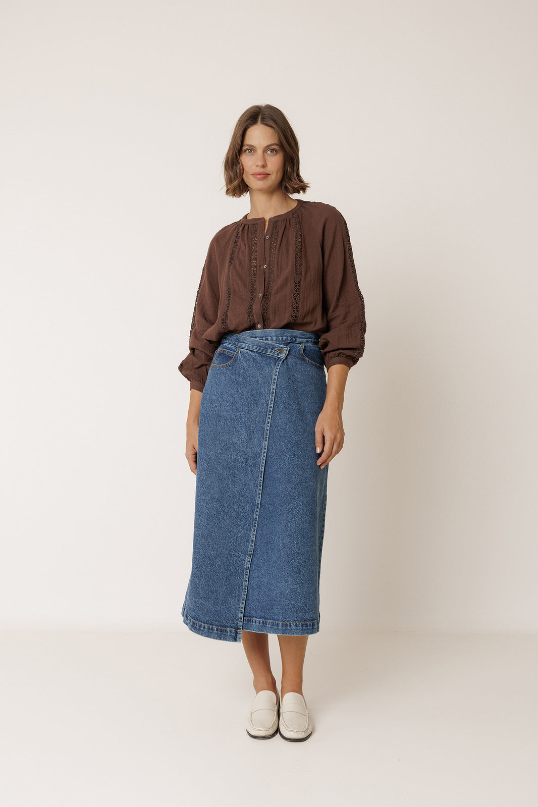 Beatrice Denim Wrap Skirt