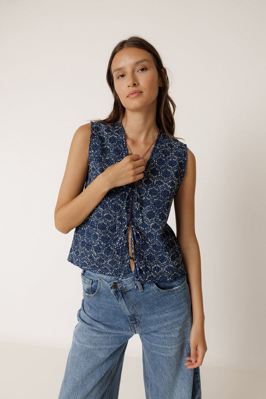 Nadine Tie Front Vest